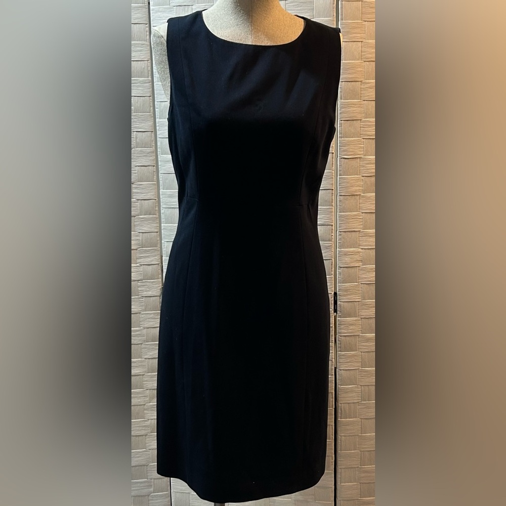 Tahari Navy Blue Career Midi Dress Size 6 - Picture 3 of 9